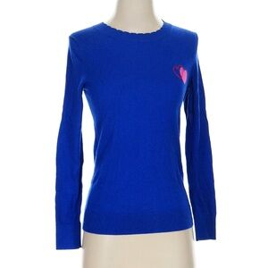 Banana Republic Blue Sweater with Pink Heart Detail